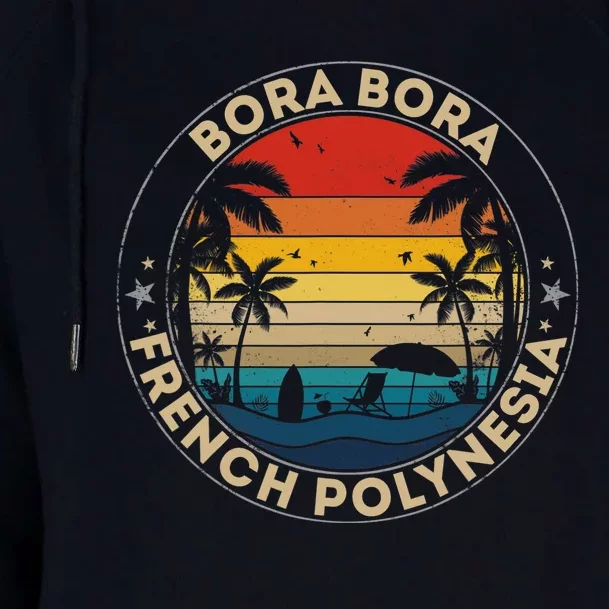 Bora Bora Souvenir French Polynesia Reminder Womens Funnel Neck Pullover Hood