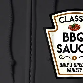 Barbecue BBQ Sauce Bottle Label Halloween Matching Costume Full Zip Hoodie