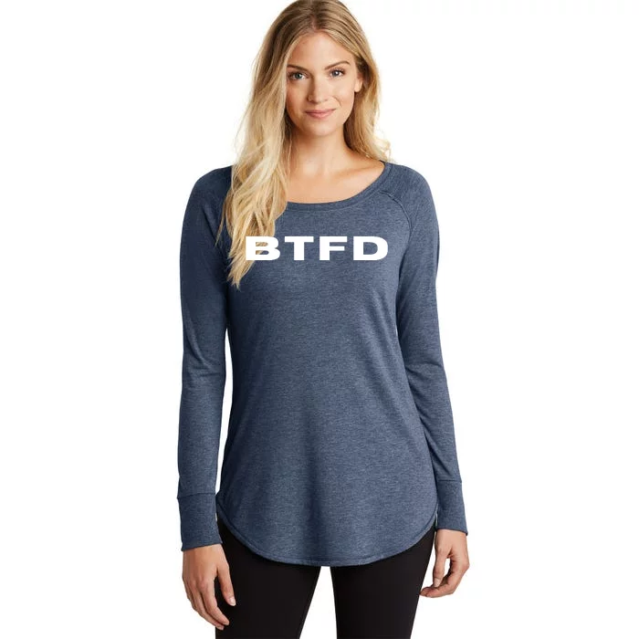 BTFD Buy The F'ing Dip, Trading Stocks, Bitcoin, Crypto, BTC Women's Perfect Tri Tunic Long Sleeve Shirt