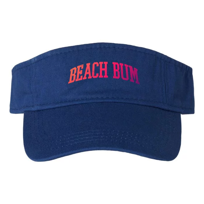 Beach Bum Trendy Graphic College Font Vintage Gift Valucap Bio-Washed Visor