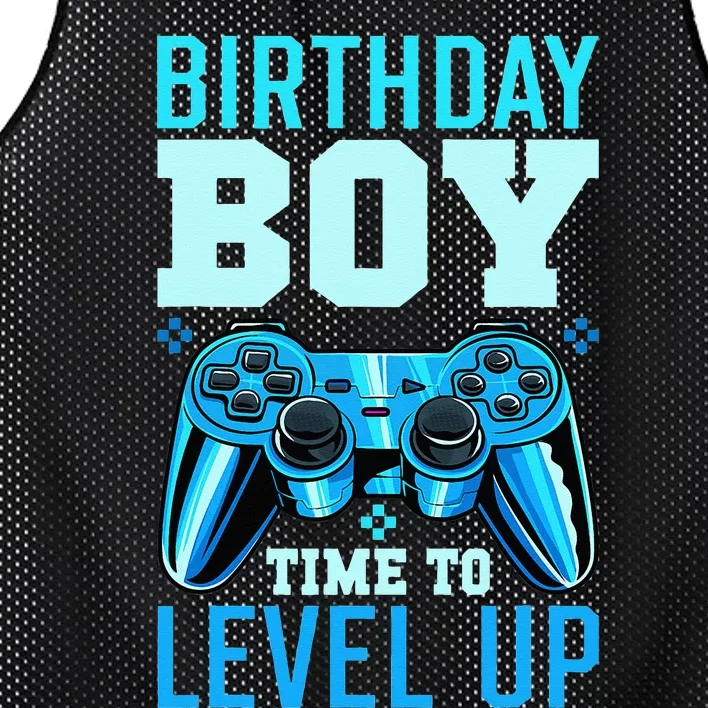 Birthday Boy Time To Level Up Matching Video Gamer Birthday Mesh Reversible Basketball Jersey Tank