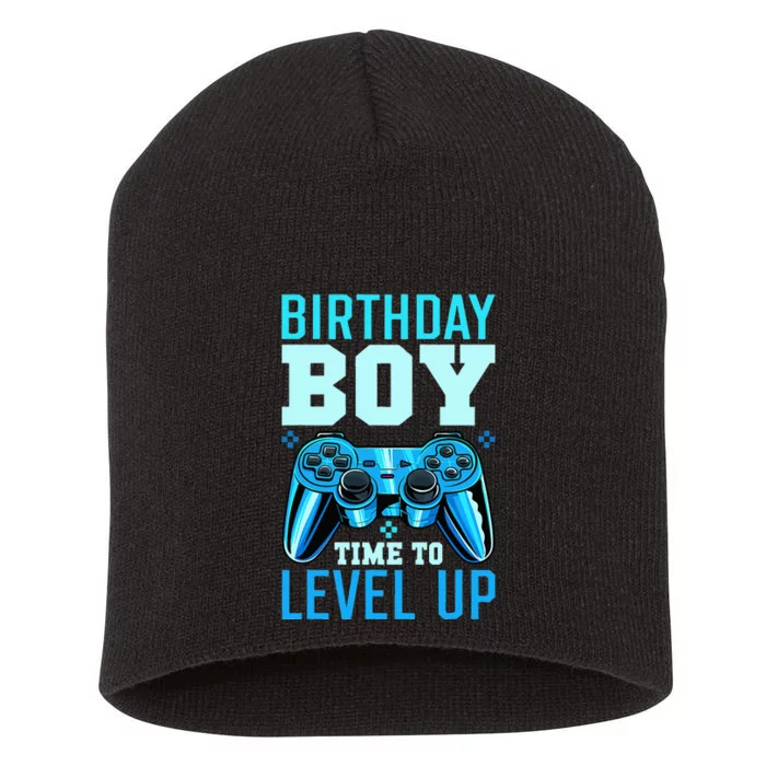 Birthday Boy Time To Level Up Matching Video Gamer Birthday Short Acrylic Beanie