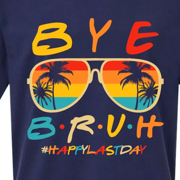 Bye Bruh Teacher Happy Last Day of School Hello Summer Sueded Cloud Jersey T-Shirt