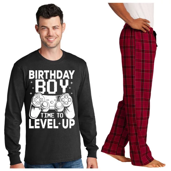 Birthday Boy Time To Level Up Party Gift Video Gaming Long Sleeve Pajama Set