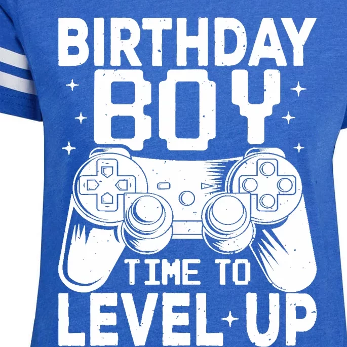 Birthday Boy Time To Level Up Party Gift Video Gaming Enza Ladies Jersey Football T-Shirt