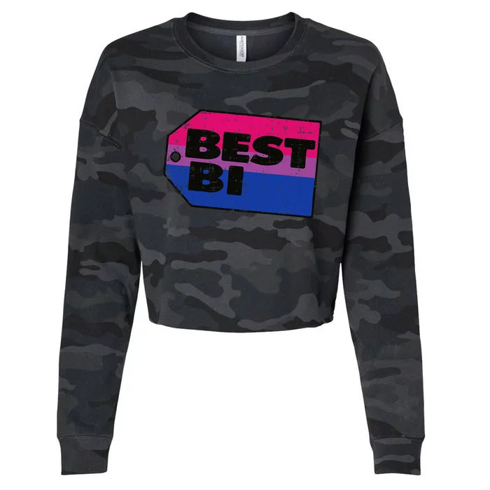 Best Bi Tag Bisexual Pride Flag Bisexuality Lgbtq Cropped Pullover Crew