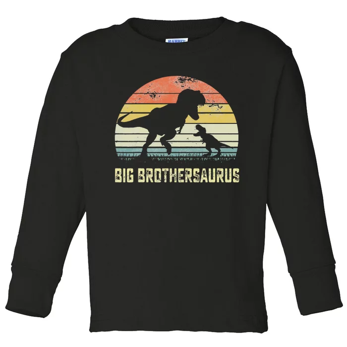 Big Brothersaurus T Rex Dinosaur Big Brother Saurus Family Toddler Long Sleeve Shirt