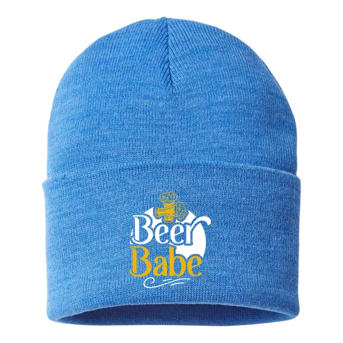 Beer Babe Traveling Summer Vacay Mode Cool Gift Sustainable Knit Beanie