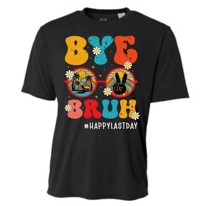 Bye Bruh Teacher Happy Last Day of School Hello Summer Funny Cooling Performance Crew T-Shirt