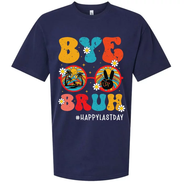 Bye Bruh Teacher Happy Last Day of School Hello Summer Funny Sueded Cloud Jersey T-Shirt