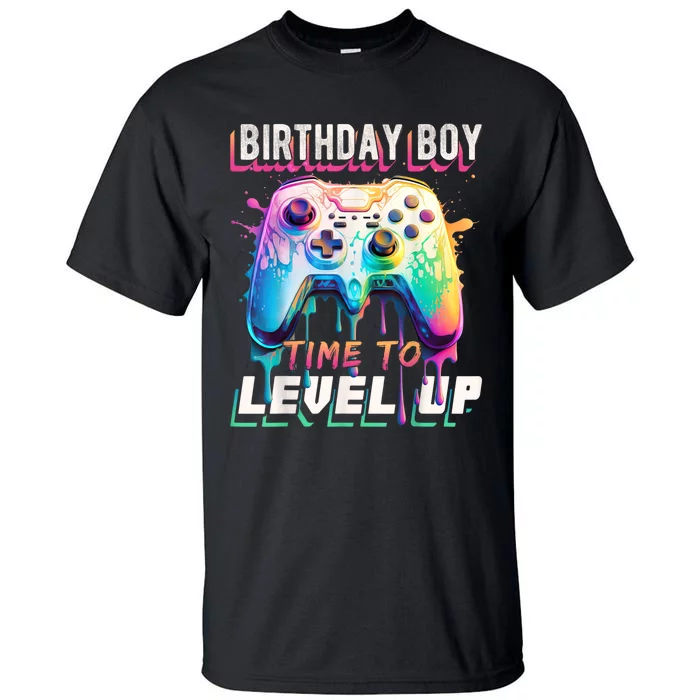 Birthday Boy Time To Level Up Video Game Birthday Party Tall T-Shirt