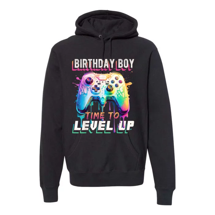 Birthday Boy Time To Level Up Video Game Birthday Party Premium Hoodie