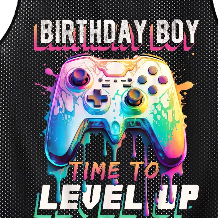 Birthday Boy Time To Level Up Video Game Birthday Party Mesh Reversible Basketball Jersey Tank