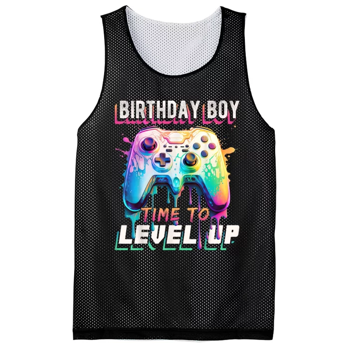 Birthday Boy Time To Level Up Video Game Birthday Party Mesh Reversible Basketball Jersey Tank