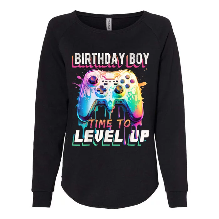 Birthday Boy Time To Level Up Video Game Birthday Party Womens California Wash Sweatshirt