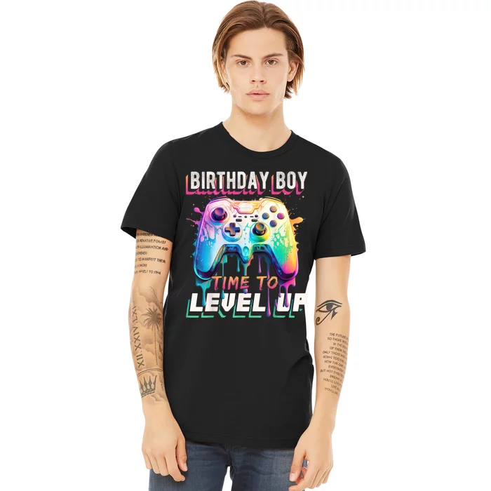 Birthday Boy Time To Level Up Video Game Birthday Party Premium T-Shirt