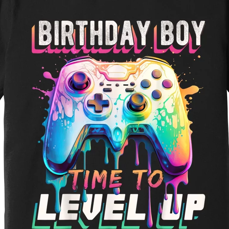 Birthday Boy Time To Level Up Video Game Birthday Party Premium T-Shirt