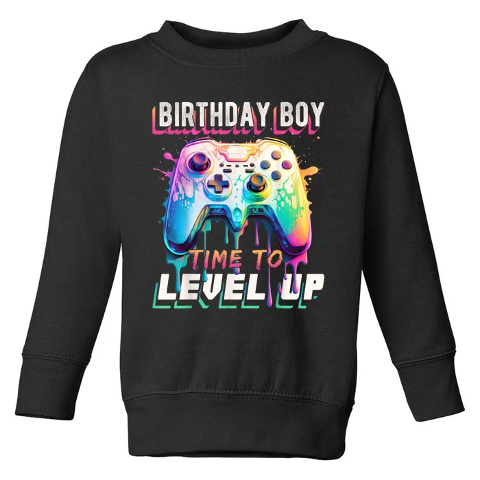 Birthday Boy Time To Level Up Video Game Birthday Party Toddler Sweatshirt