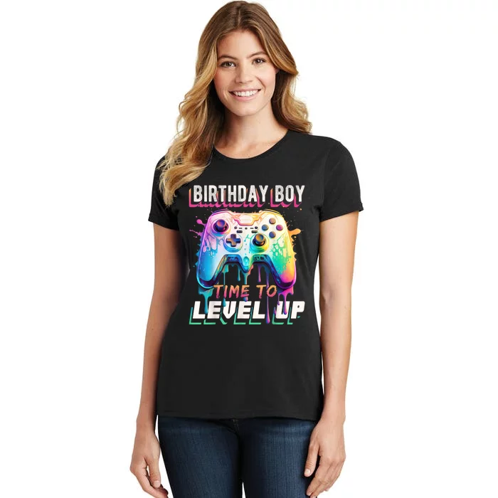 Birthday Boy Time To Level Up Video Game Birthday Party Women's T-Shirt