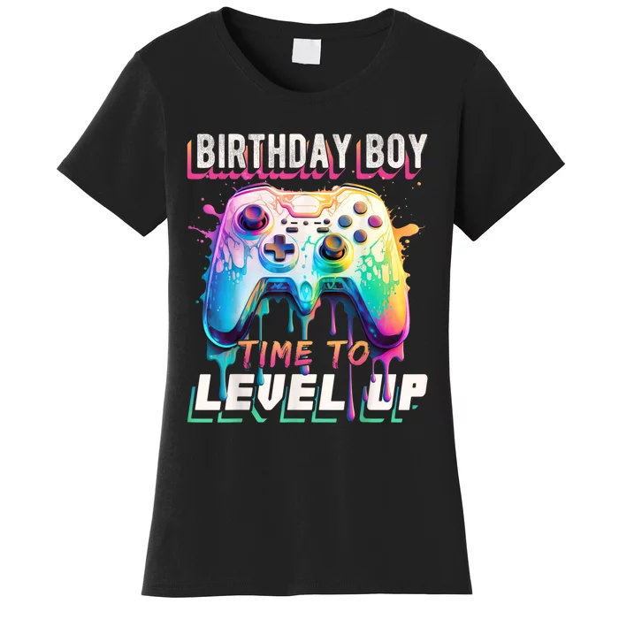 Birthday Boy Time To Level Up Video Game Birthday Party Women's T-Shirt