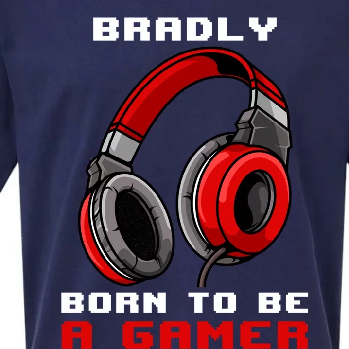 Bradly Born To Be A Gamer Personalized Gift Sueded Cloud Jersey T-Shirt