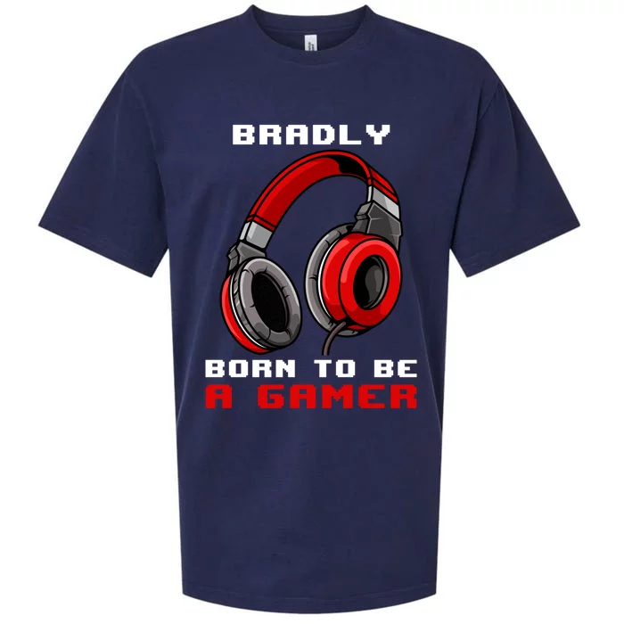 Bradly Born To Be A Gamer Personalized Gift Sueded Cloud Jersey T-Shirt