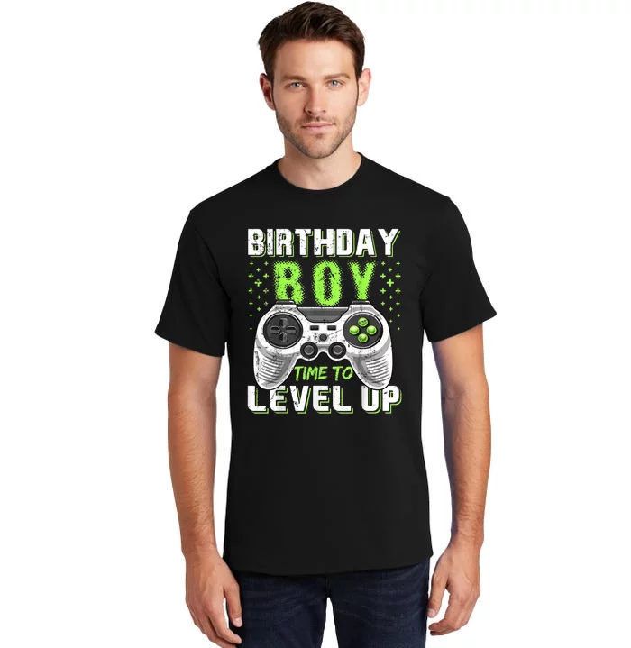 Birthday Boy Time To Level Up Video Game Birthday Gift Boy Tall T-Shirt