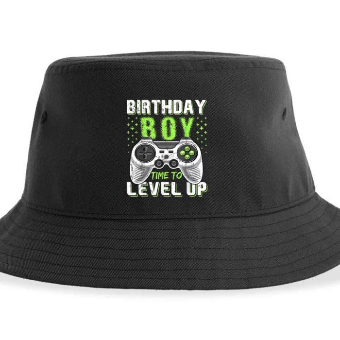 Birthday Boy Time To Level Up Video Game Birthday Gift Boy Sustainable Bucket Hat