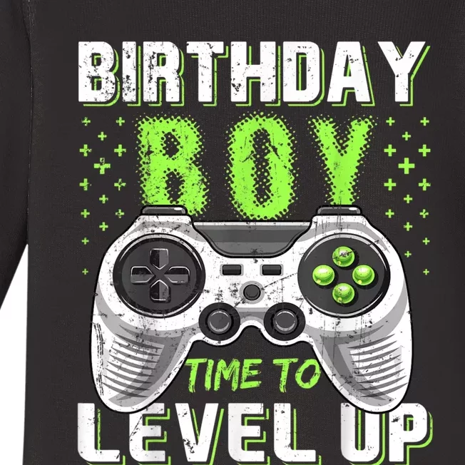 Birthday Boy Time To Level Up Video Game Birthday Gift Boy Baby Long Sleeve Bodysuit