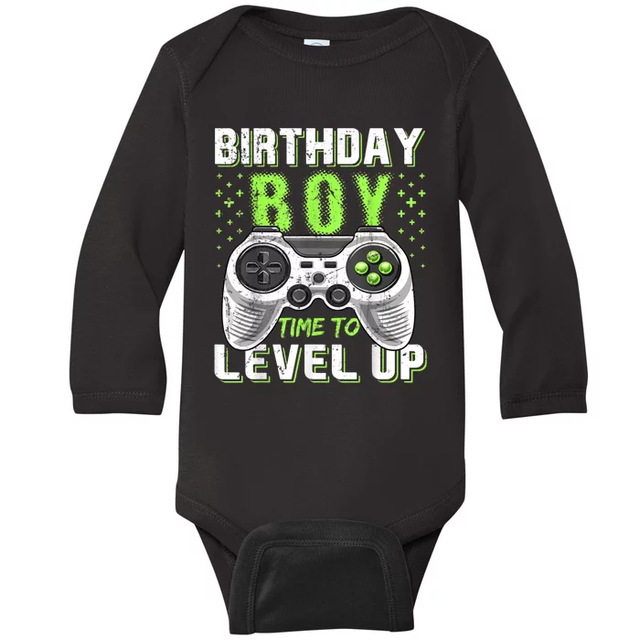 Birthday Boy Time To Level Up Video Game Birthday Gift Boy Baby Long Sleeve Bodysuit