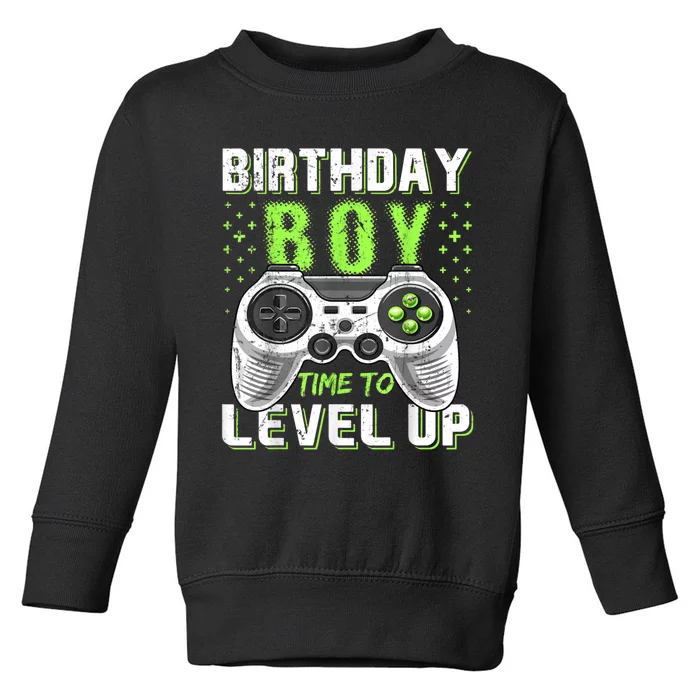 Birthday Boy Time To Level Up Video Game Birthday Gift Boy Toddler Sweatshirt