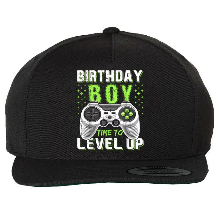 Birthday Boy Time To Level Up Video Game Birthday Gift Boy Wool Snapback Cap