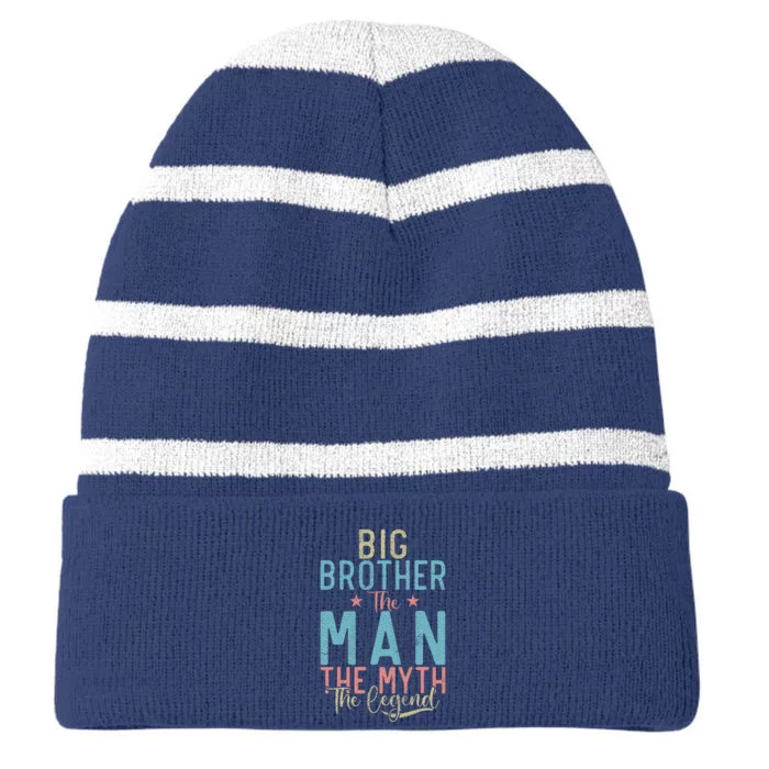 Big Brother The Man The Myth The Legend Big Brother Striped Beanie with Solid Band