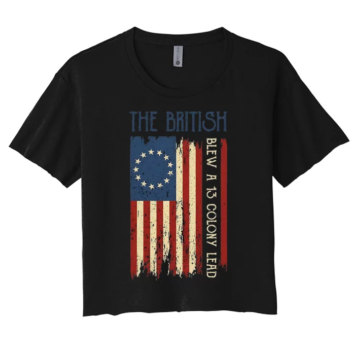 British Blew Thirteen Colony Revolutionary Women's Crop Top Tee