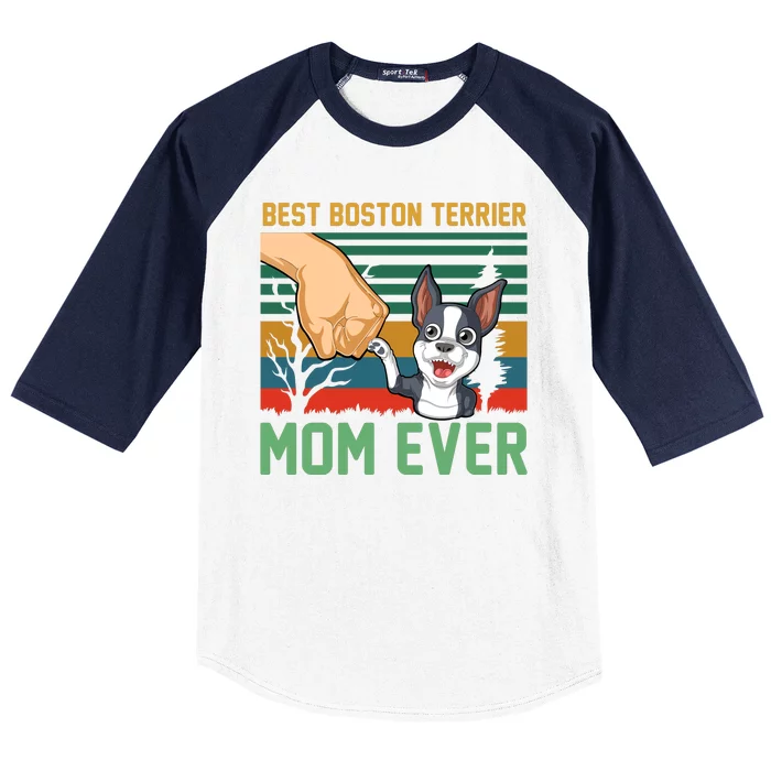 Best Boston Terrier Mom Ever Baseball Sleeve Shirt