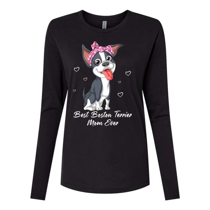 Best Boston Terrier Mom Ever Womens Cotton Relaxed Long Sleeve T-Shirt