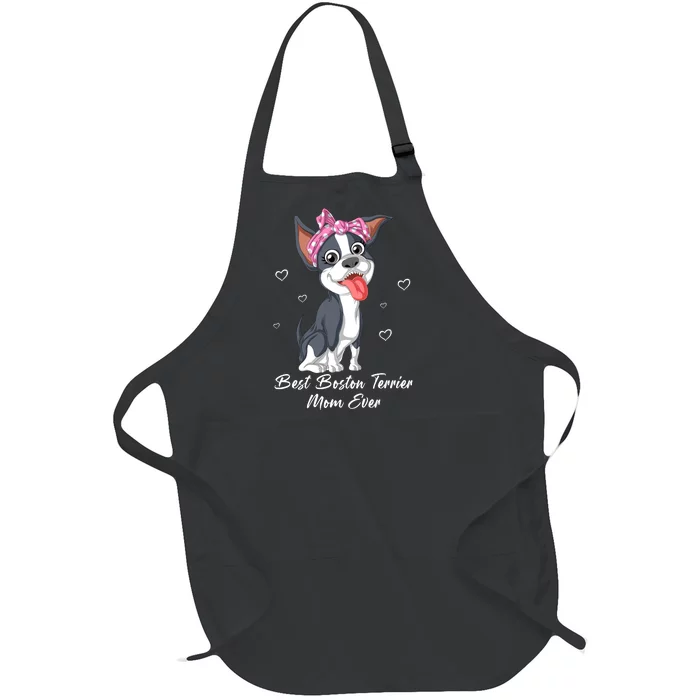 Best Boston Terrier Mom Ever Full-Length Apron With Pocket