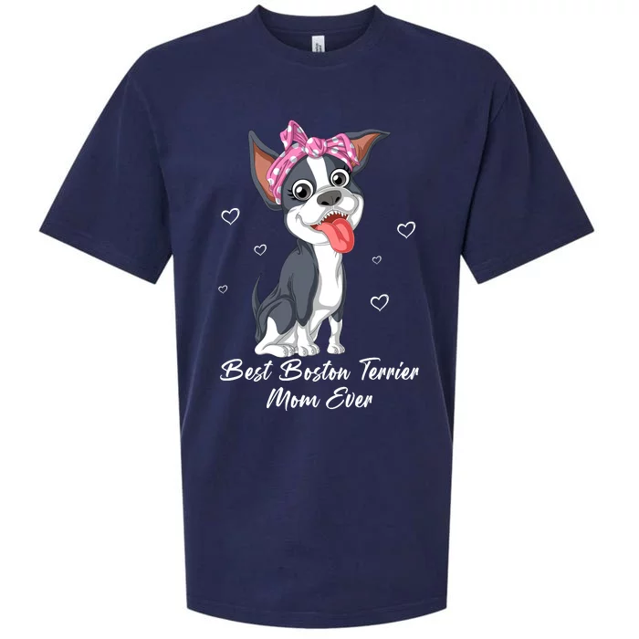 Best Boston Terrier Mom Ever Sueded Cloud Jersey T-Shirt