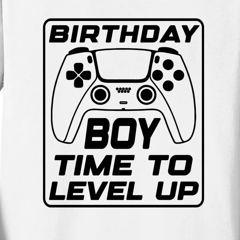 Birthday Boy Time To Level Up Funny Birthday Gamer Kids Long Sleeve Shirt