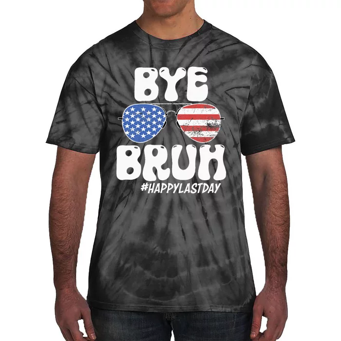 Bye Bruh Teacher Happy Last Day Of School Summer Tie-Dye T-Shirt