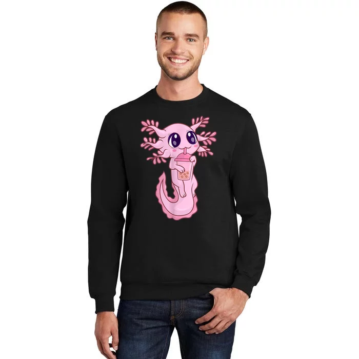 Bubble Boba Tea   Girls, Kawaii Anime Axolotl Tall Sweatshirt