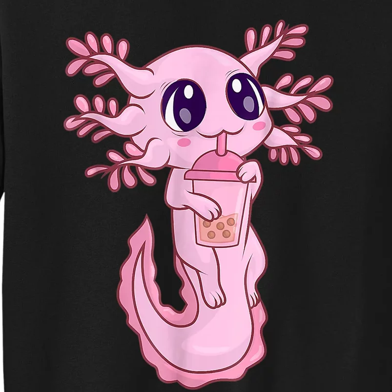 Bubble Boba Tea   Girls, Kawaii Anime Axolotl Tall Sweatshirt