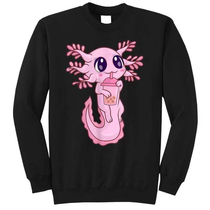 Bubble Boba Tea   Girls, Kawaii Anime Axolotl Tall Sweatshirt