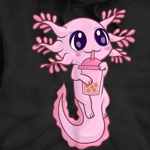 Bubble Boba Tea   Girls, Kawaii Anime Axolotl Tie Dye Hoodie