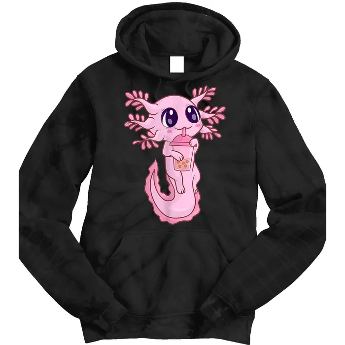 Bubble Boba Tea   Girls, Kawaii Anime Axolotl Tie Dye Hoodie