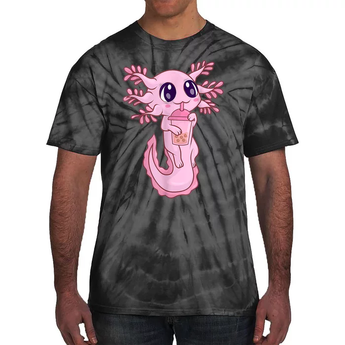 Bubble Boba Tea   Girls, Kawaii Anime Axolotl Tie-Dye T-Shirt