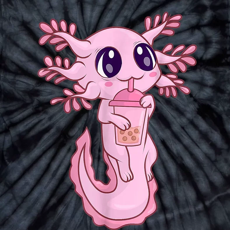 Bubble Boba Tea   Girls, Kawaii Anime Axolotl Tie-Dye T-Shirt