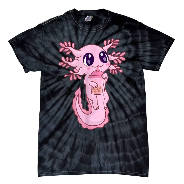 Bubble Boba Tea   Girls, Kawaii Anime Axolotl Tie-Dye T-Shirt