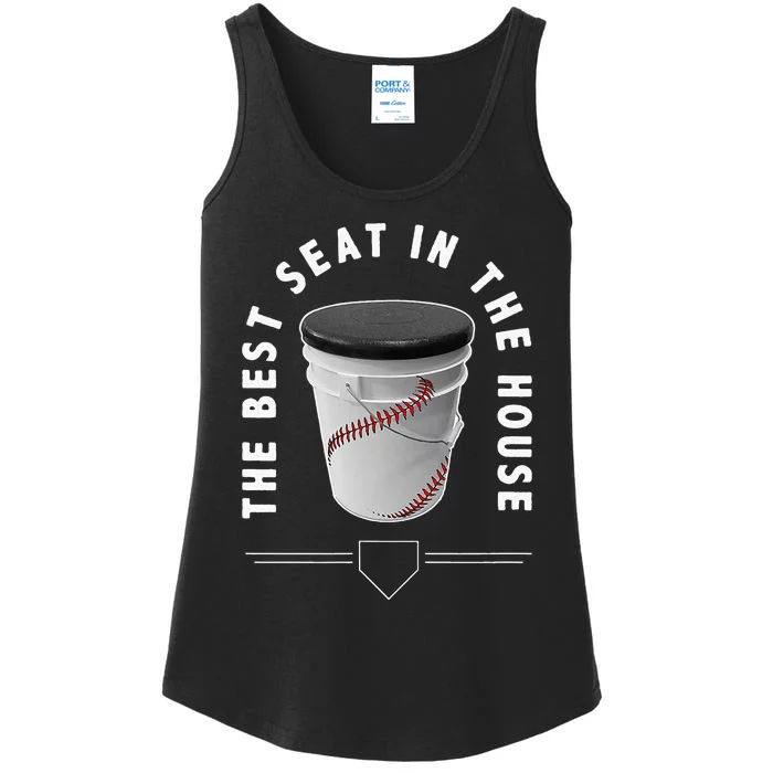 Baseball Bucket  The Best Seat in the House  Sports Ladies Essential Tank