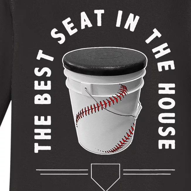 Baseball Bucket  The Best Seat in the House  Sports Baby Long Sleeve Bodysuit